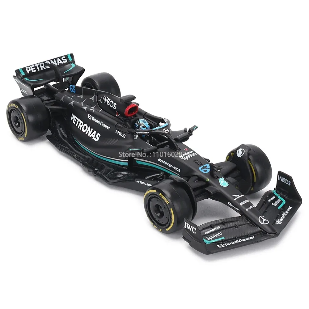 Bburago 1:24 2023 Mercedes-Benz W14 44 # Hamilton 63 # Russell Formula Super Toy Druckguss-Automodell aus Legierung Ferrari Red Bull McLaren – Detail 17