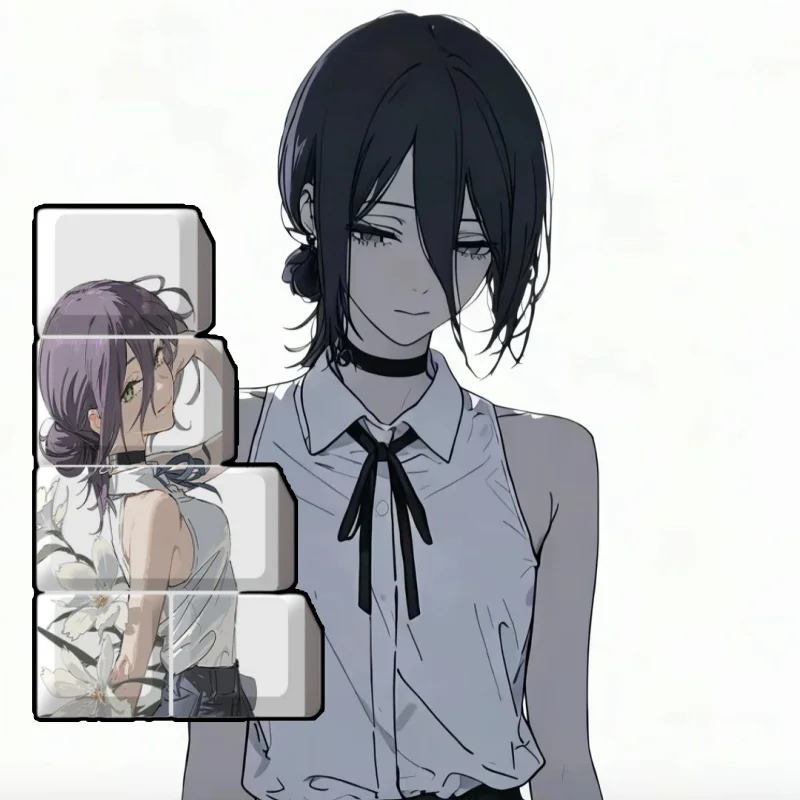 Reze Theme Anime Keycaps Mechanical Keyboard Original PBT Custom Cute Keycaps PC Game Keyboard Collection Gift Keycap Accessorie