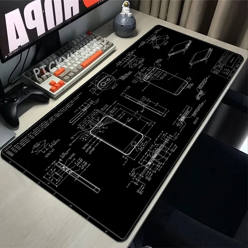 Design Scheme Diagram Gaming Mousepads Mousepad Aerocraft Large Mouse Mat Big Desk Pads Non-Slip Rubber Mouse Pad Keyboard Mats