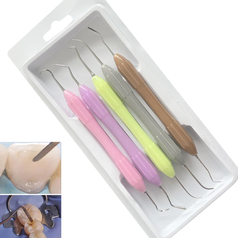 

5Pcs/set Dental Resin Filled Repair Equipment Dental Resin Filler Aesthetic Restoration Kit Silicone Handle Surgical Instruments