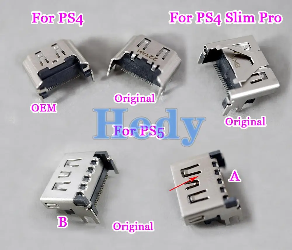 

20PCS For PS4 SLIM Pro HDMI-compatible Socket Port Parts Replacement for PS5 Jack Port Socket Interface Connector