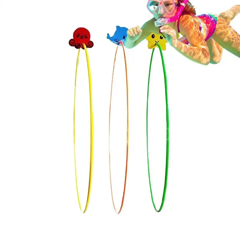 Anillos de natación subacuática, 3X juguetes flotantes para niños, juguete de piscina flotante de alta estabilidad, aros de natación para niños, práctica de buceo