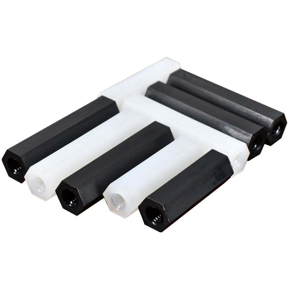 M2 M2.5 M3 M4 M5 M6 Nylonowe podwójne śruby dystansowe z łbem sześciokątnym Czarne lub białe nylonowe plastikowe śruby dystansowe Płyta główna PCB Stałe 10-50 szt. — zdjęcie 5