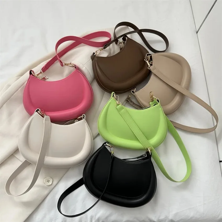 Bolsas laterais de ombro axila para mulheres, axilas pequenas de couro, bolsas e bolsas crossbody, tendência de luxo, nova, 2022