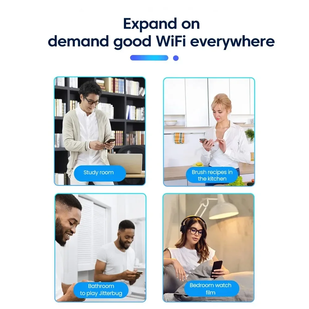 WiFi Signal Booster Four Antenna Dual Band Wireless WiFi Repeater 300Mbps Full Signal Amplifier Router Long Range WiFi Extender