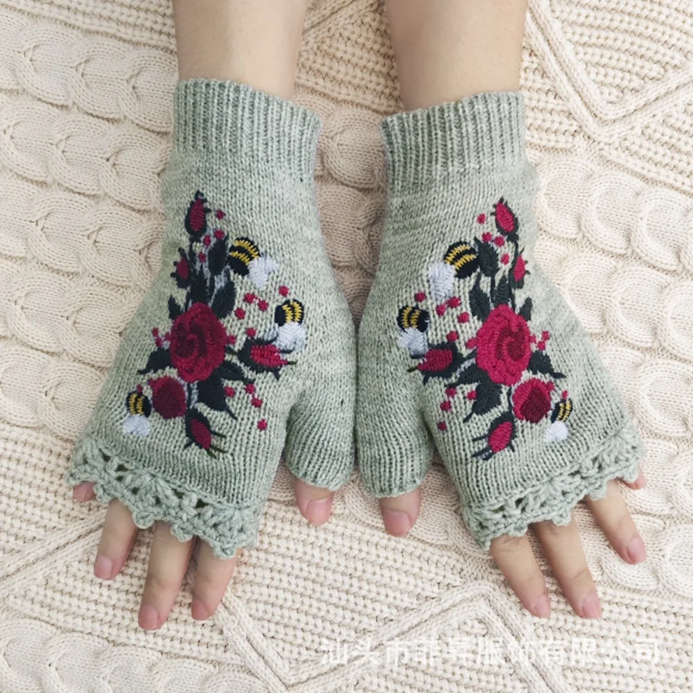 luvas-de-la-vintage-bordadas-com-flores-meio-dedo-impermeaveis-e-a-prova-de-vento-para-inverno-e-atividades-ao-ar-livre