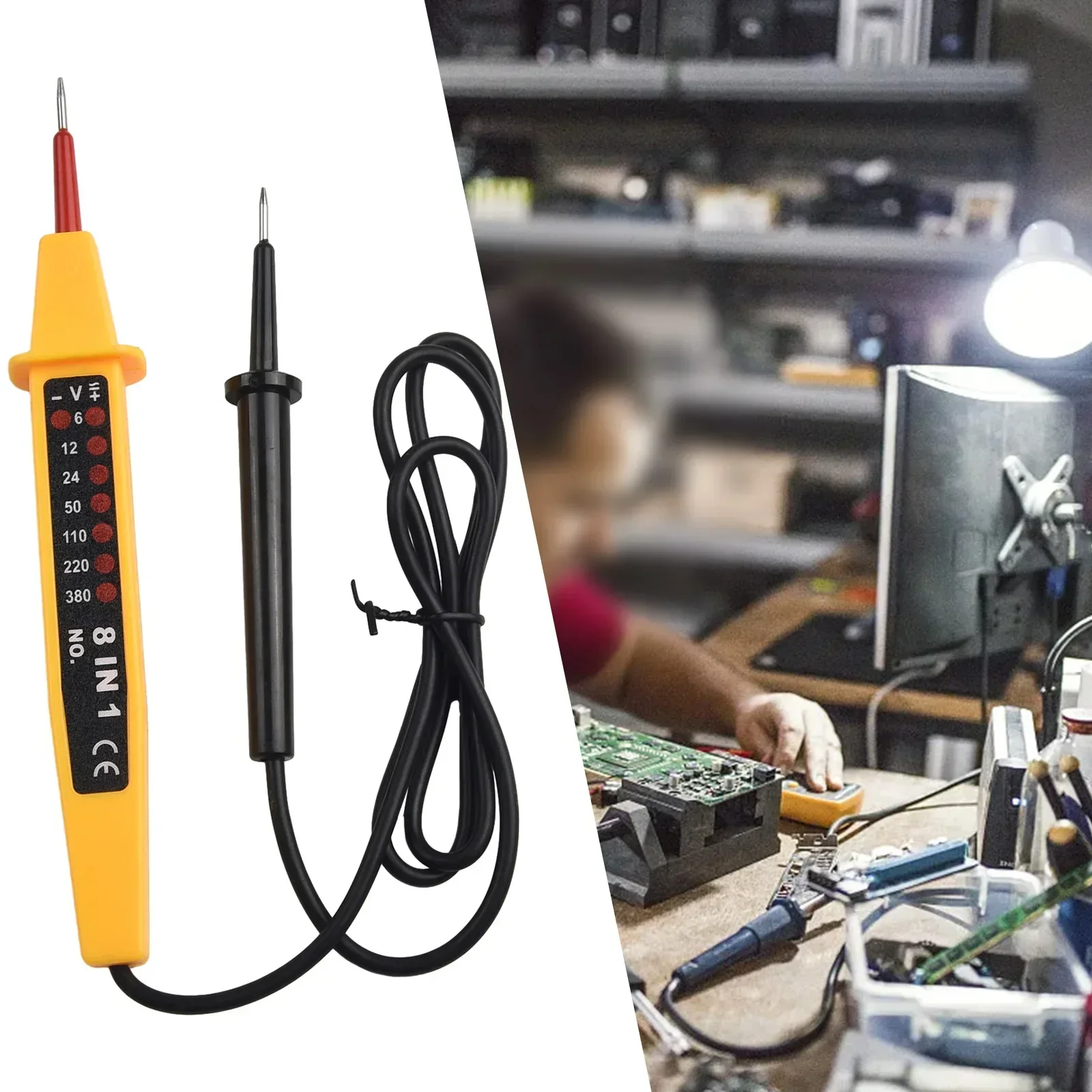 Imagem -02 - Testador de Tensão Material Metal Plástico 110 220 Faixa de Frequência 380vac 612 24 50vdc em