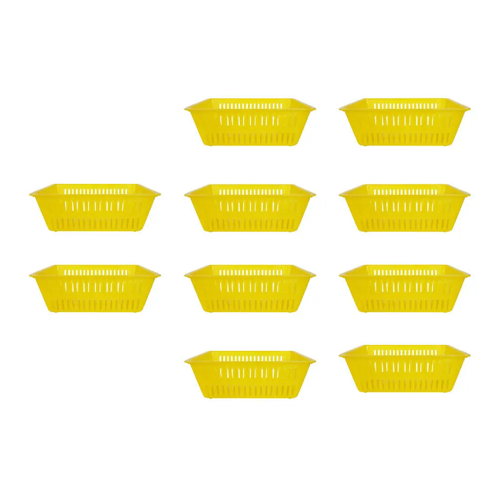 

10Pcs Plastic Coin Storage Baskets Portable Handle Decorative Desktop Sundries Organizer Large Capacity Multipurpose Basket