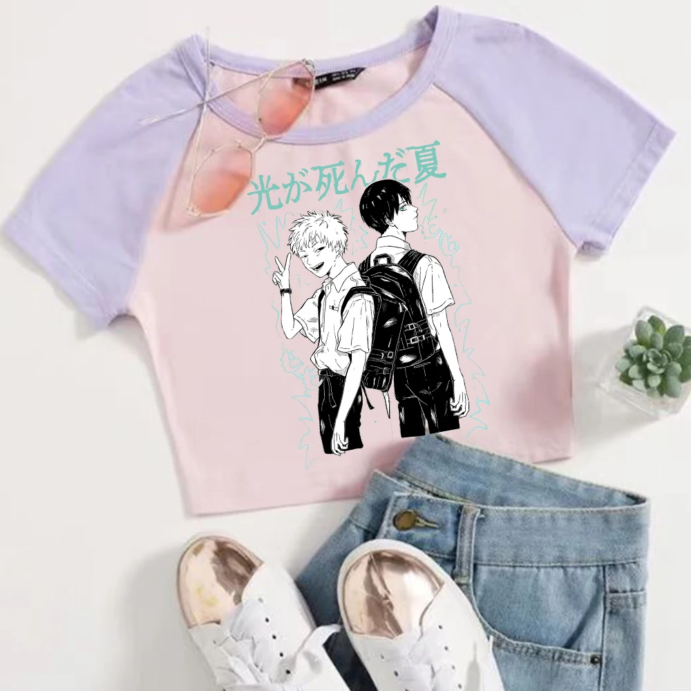 Anime The Summer Hikaru Died Crop Tops Sexy Girl Harajuku Manga Tee T-shirt