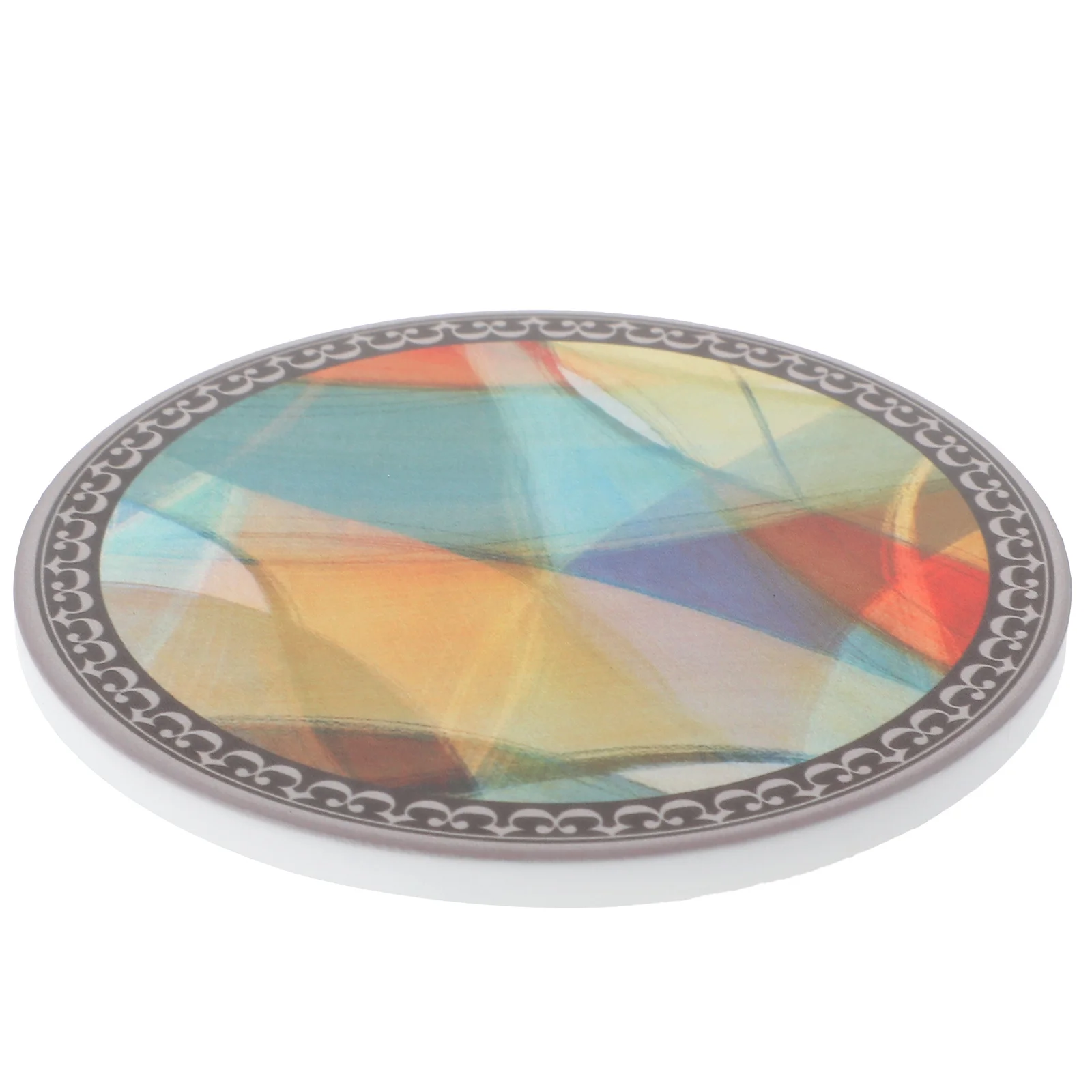 

Bohemian Ceramic Cup Coaster Round Moroccan Pattern Cork Heat Resistant Drink Mat Tabletop Cup Pad Decorative Accessory
