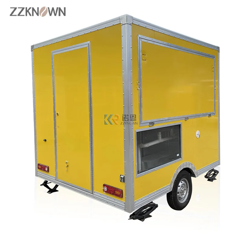 2.4m di lunghezza completamente attrezzato Mobile cucina cibo rimorchio strada Fast Food camion Catering concessione caffè cibo carrello chiosco gelato