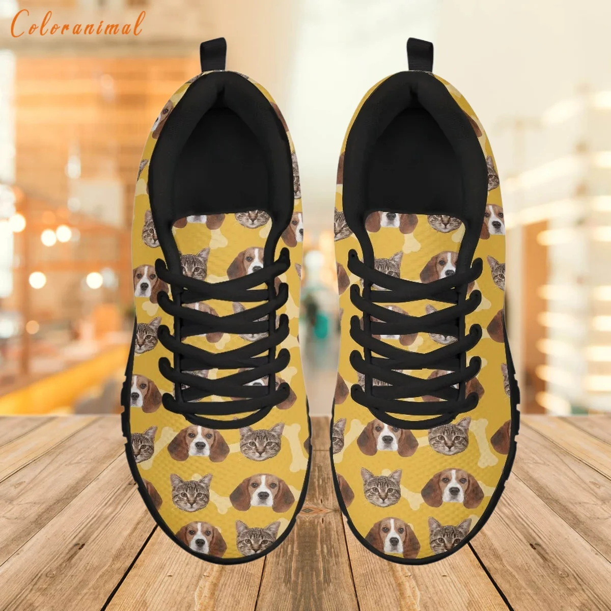 

Cute Puppy and Cat Pattern 3D Printed Animal Ladies Outdoor Comfortable Breathable Sports Shoes Summer Flat Shoes New Fashion