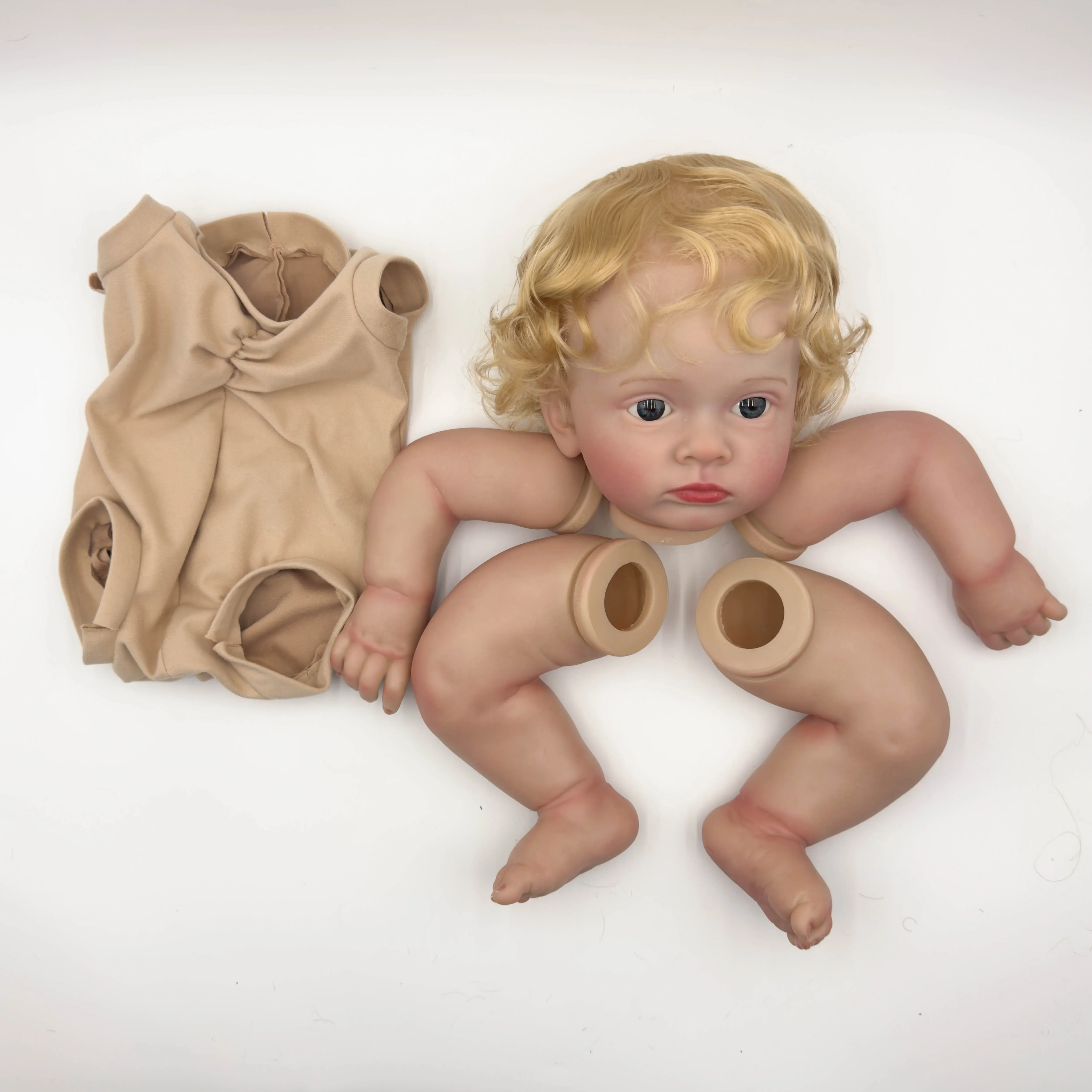 DLS 24 pouces Tutti réaliste inachevé Reborn kit de poupée peint kit de poupée pièces de poupée avec cheveux blonds