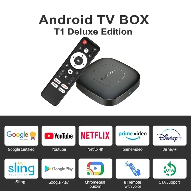 T1 ATV Android 13 TV BOX Dual Wifi BT5.0 Allwinner H313 Voice Assistant TV Apps Quad Core Cortex A53 Support 8K 4K Video Netflix