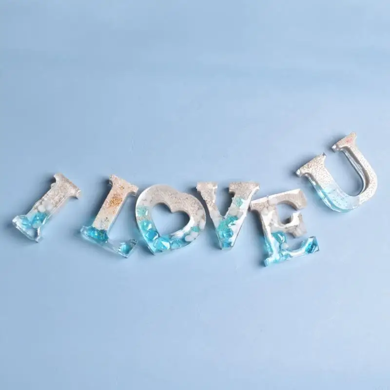 

26 English Ornaments Epoxy Resin Mold A-Z Letters Decor Silicone Mould