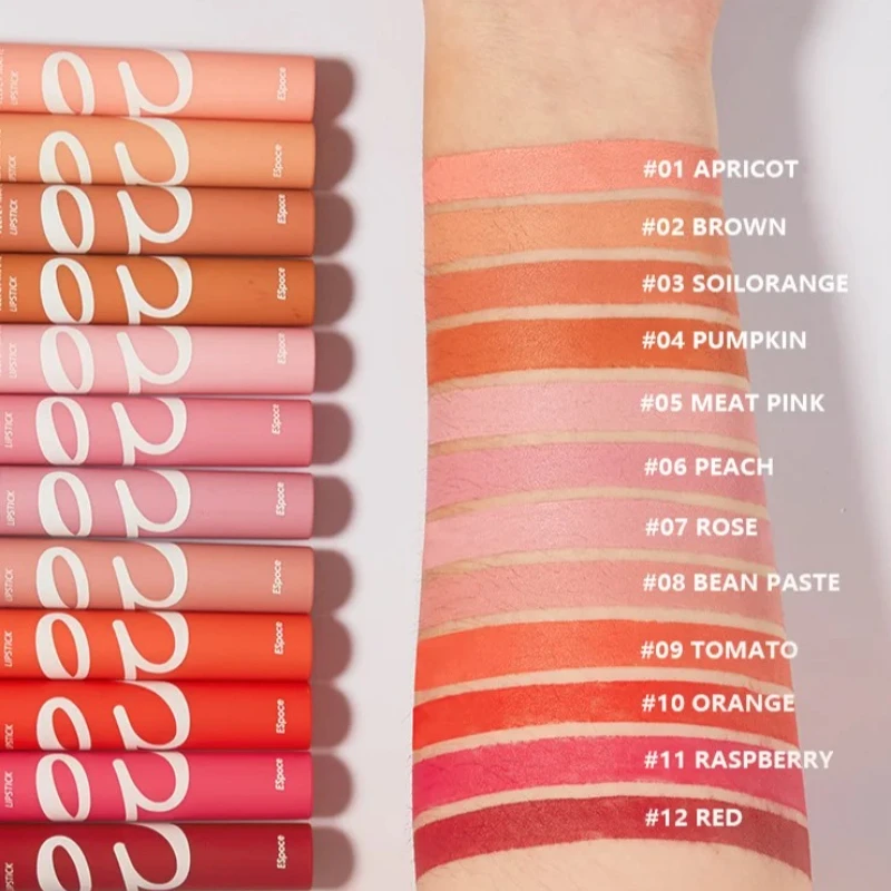 Nude Series - Matte Velvet Lipstick Waterproof Long Lasting Red Lipstick Non Stick Makeup Lipstick Cosmetic Makeup 12 Colors