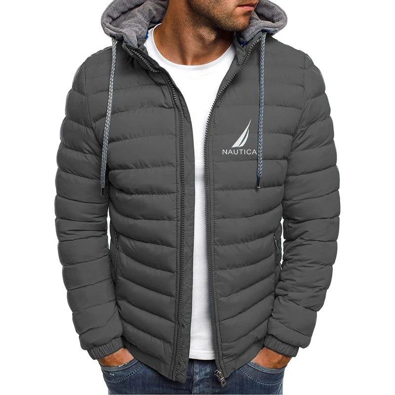 2024 Winter jacket men\'s hooded warm and windproof down jacket street fashion trend casual brand outer zipper men\'s parka coat