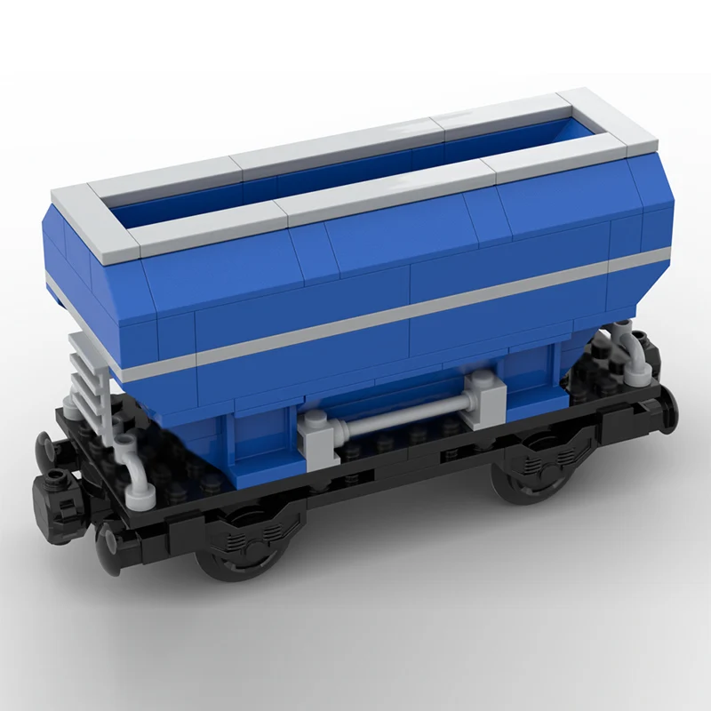 City Car Model MOC Building Bricks Blue Bulk Freight Hopper Car Modular Technology Gifts Holiday Assemble Children Toys Suit