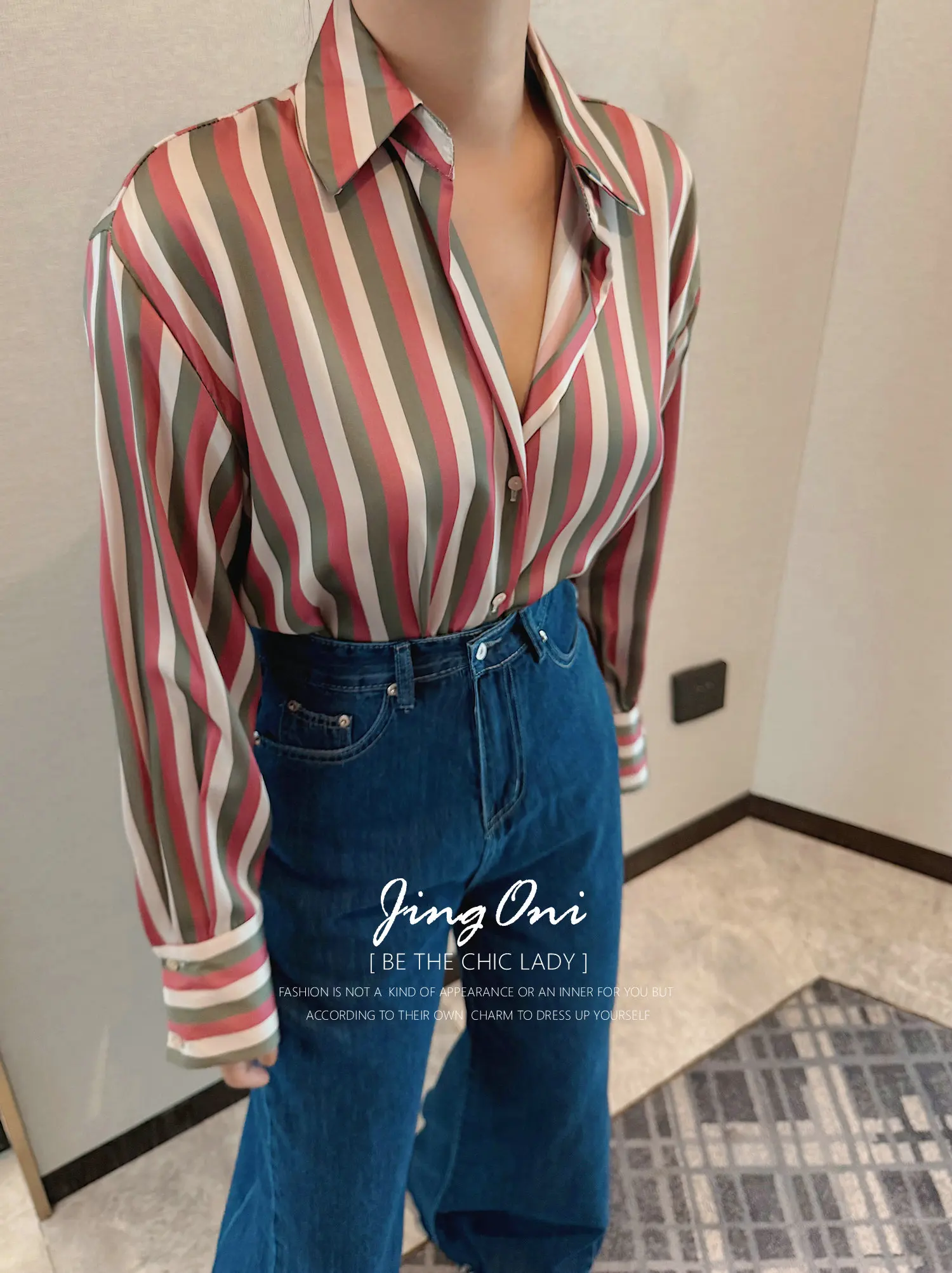 

Striped Satin Shirt Blouse Tops Y2K Woman Clothing 2025 Autumn Stylish Long Sleeve Korean Fashion Style Vintage Elegant New Chic