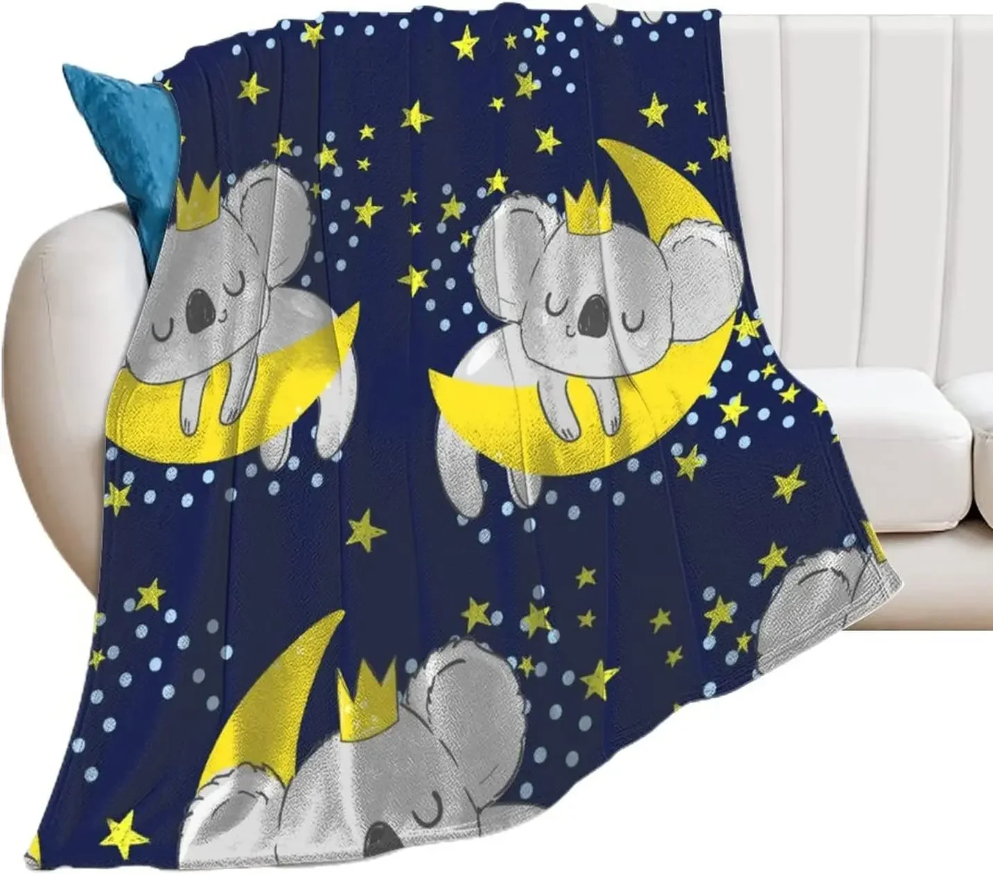 Cute Koala Throw Blanket Gifts for Koala Lovers Kawaii Wild Animals for Couch Sofa Bed Lightweight Warm Super Soft King Size