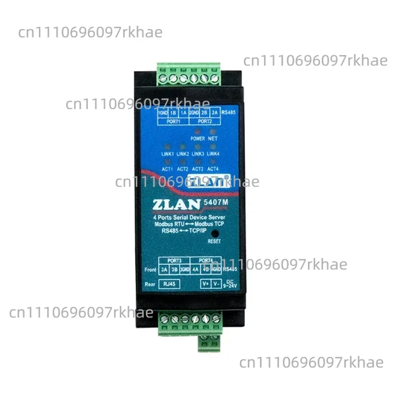 ZLAN5407M [ZLAN] 4 serial port server four-way RS485 to Ethernet Modbus gateway MQTT rail-type JSON edge computing module RTU to
