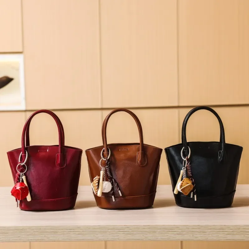 

Autumn Solid Color Pu Leather Bucket Bag for Women 2024 Designer Korean Fashion Female Handbags Daily Dating Bag Bolsa Feminina