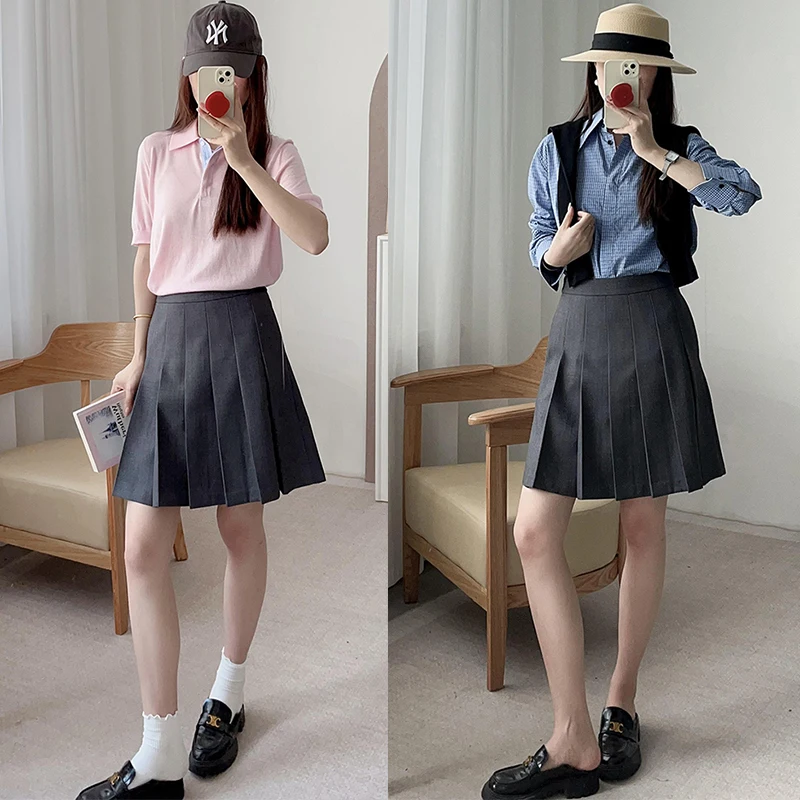 

Юбка А-силуэта с высокой талией из шерстяной ткани, плиссированная, универсальная, в стиле Miu Sle, для повседневной носки, осенняя коллекция 2025, женская повседневная модная юбка