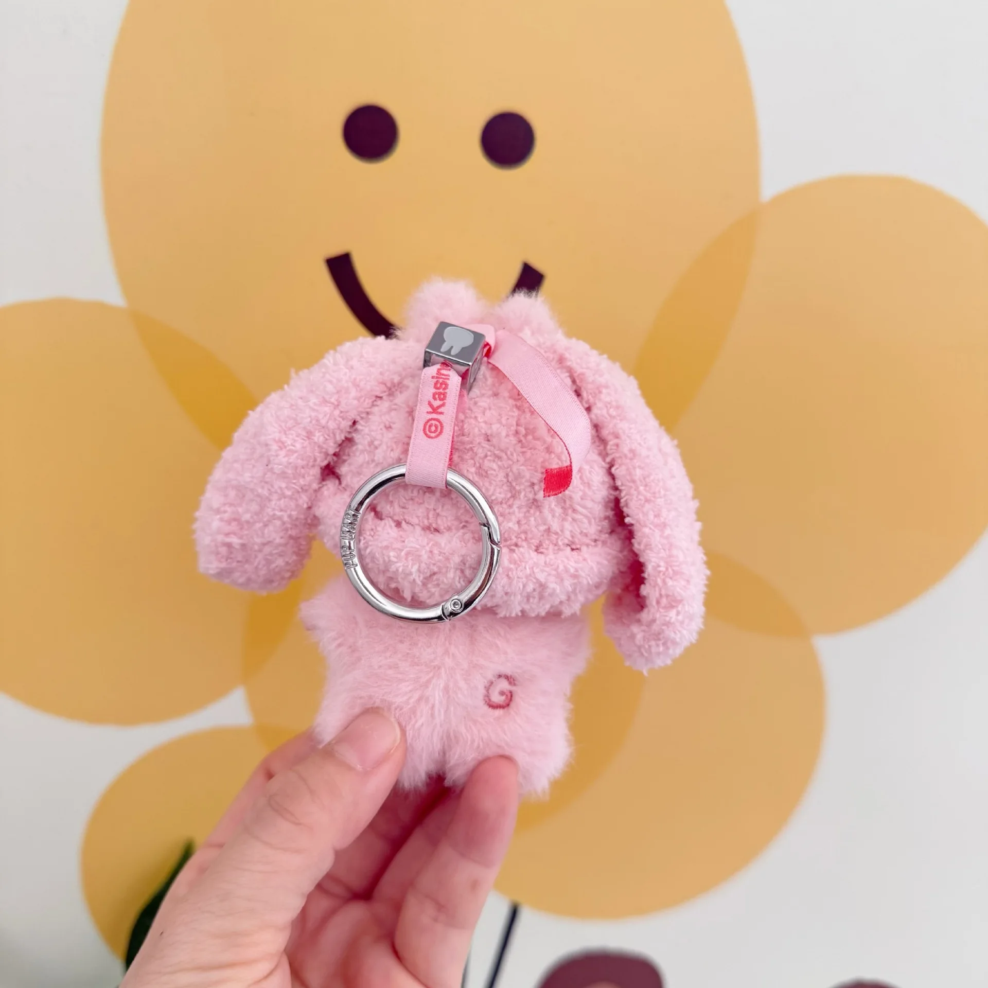 Ubranka dla lalek dla Labubu 4.0 (10 cm), nowe, ręcznie robione, różowe, futrzane body z uszami króliczka.