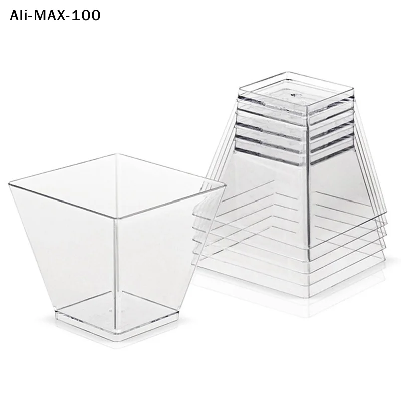 【MA3】25 vasos desechables de plástico de 60 ml para postres, helados, para fiestas