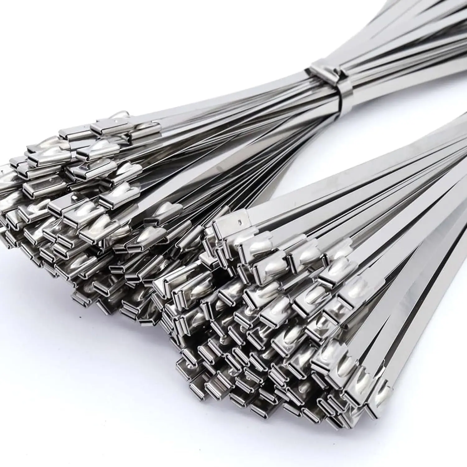20Stück Metall-Kabelbinder, selbstsichernd, robust, vielseitig einsetzbar, Edelstahl, Reißverschlussband, Befestigungsring, Ausp