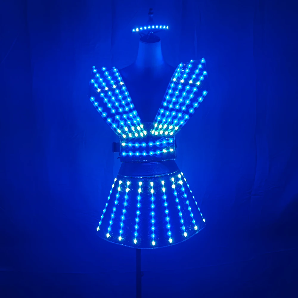 Full Color LED Dress luminous Stage Dance Dress Nightclub Party Celebrate Dress Women Dance Performance Clothes