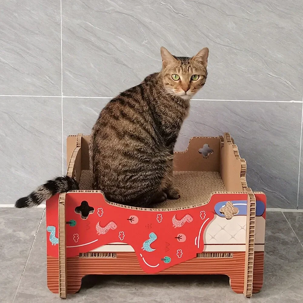 Cat scratching board cat bed vertical claw sharpener wear-resistant no-chip corrugated paper chaise longue cat toy supplies