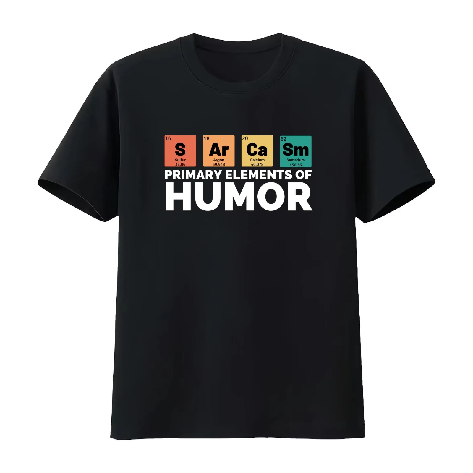 Sarcasm Primary Elements Of Humor T-Shirt Summer Casual Cotton Tee Oversized Streetwear Tops Vintage Graphic Print