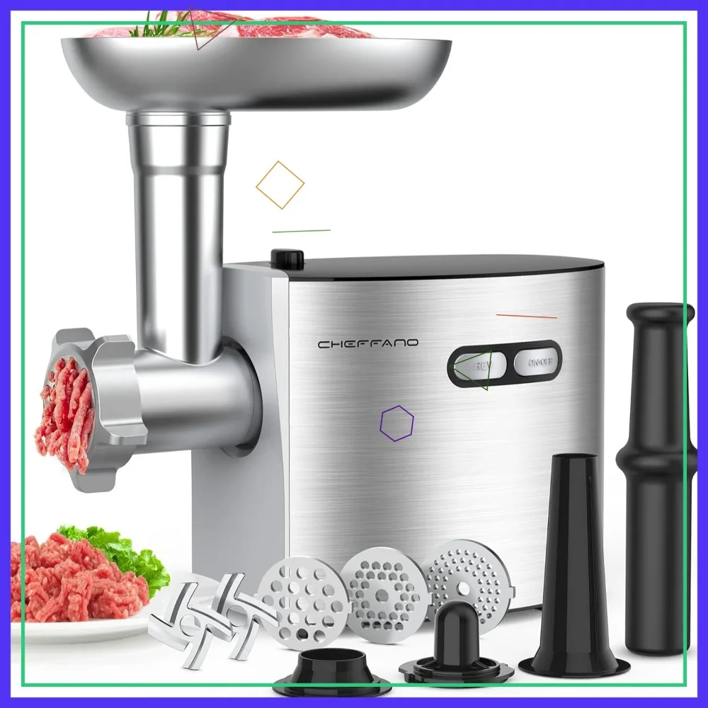 

Электрическая мясорубка 2600 Вт, из нержавеющей стали, сверхмощная, с лезвиями, дисками и набором для приготовления колбас, для домашнего использования на кухне