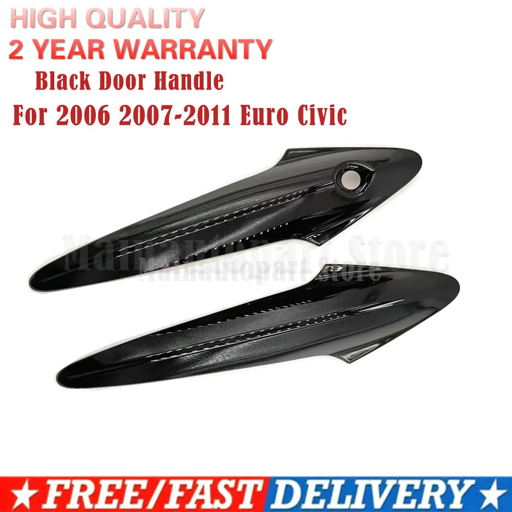 Black Door Handles for Civic FN2 06-11 with 1 Key Hole Door Handles Gloss Honda Type R MK8 FK