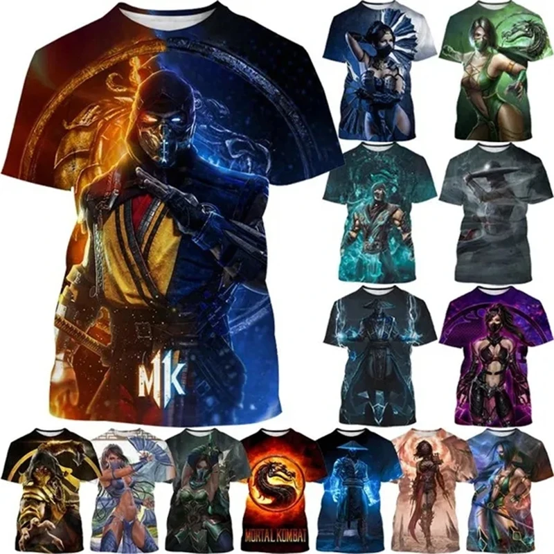 Camiseta de Verano para Hombre, Estilo Urbano, Casual, de Manga Corta, con Estampado Gráfico 3D y Elementos de Street Fighter para Uso Diario