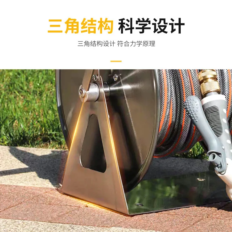 Stainless Steel Watering, Car Washing,  Pipe Storage Rack, Hanging Automatic Pipe Reel, Agricultural Household Water Pipe