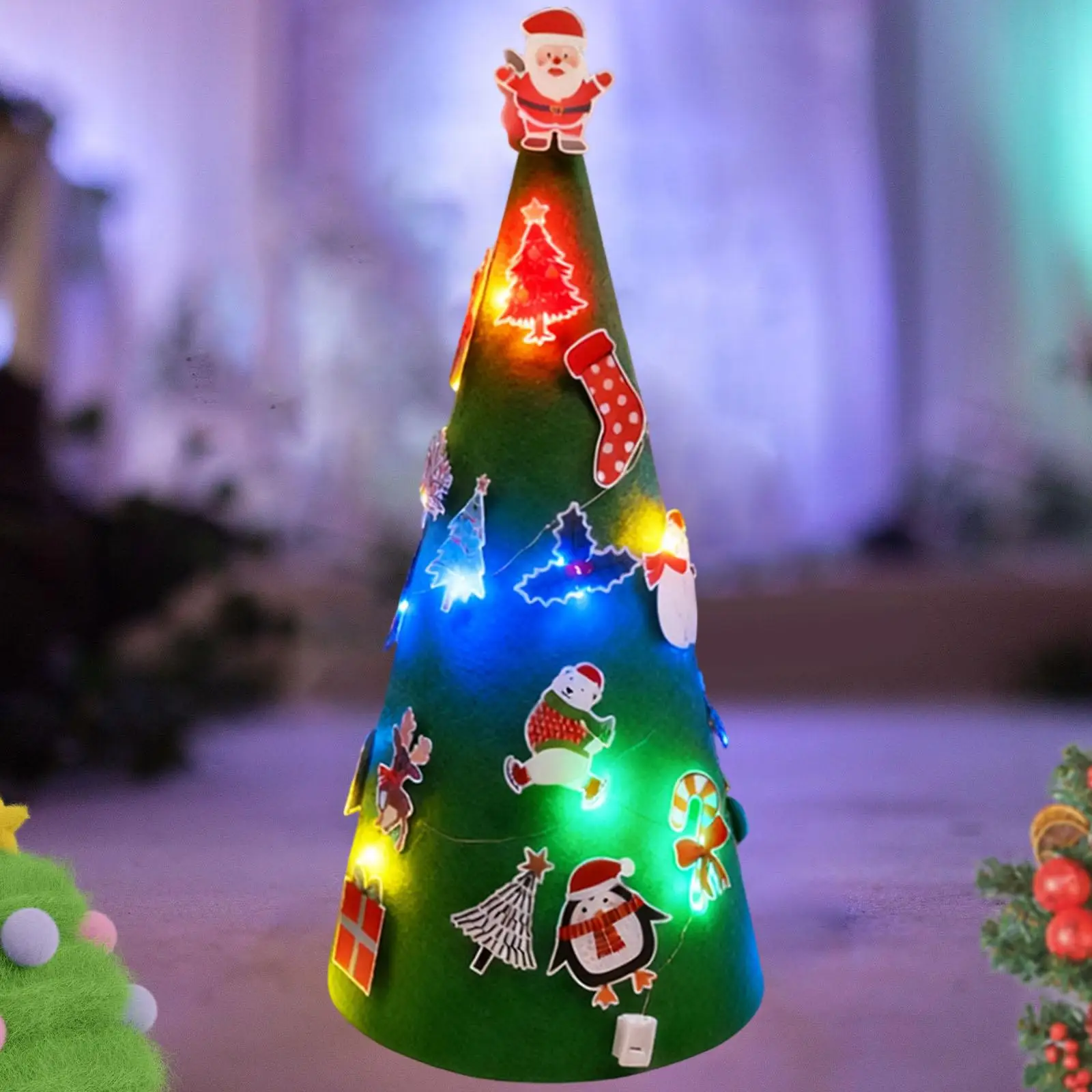 

Набор рождественской елки из фетра «сделай сам» со съемными украшениями, рождественские украшения, набор для вечеринок, для дома, детский праздничный декор