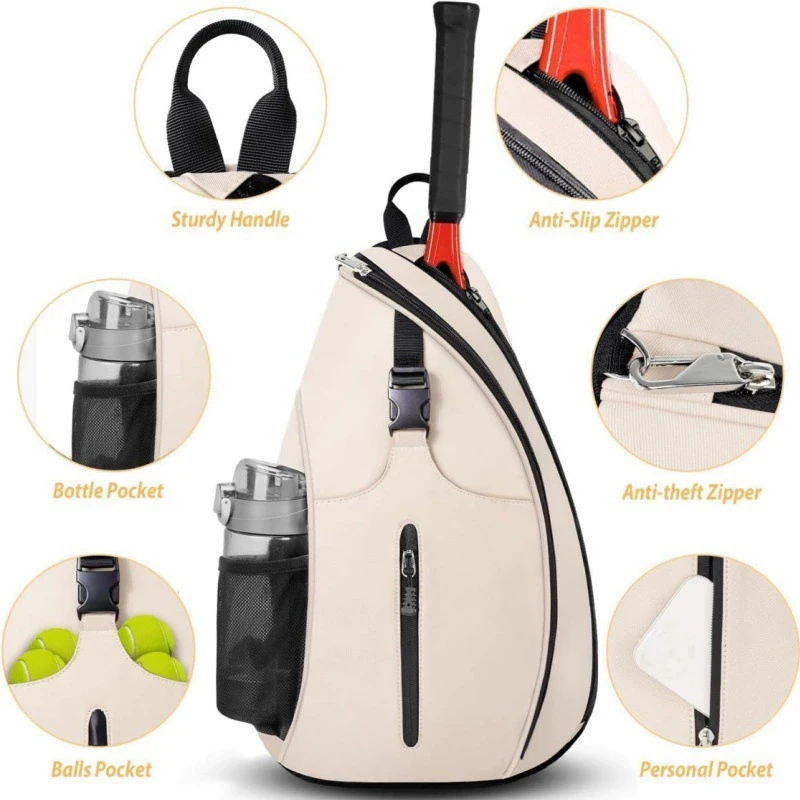 Badminton Bag Outdoor Training Shoulder Backpack Racket Storage Pack Multifunctional Sports Crossbody Bags with Bottle Pocket