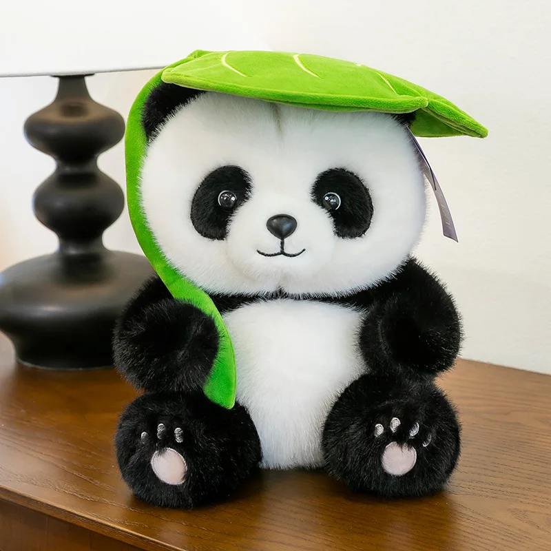 2025 ใหม่ 30 ซม.น่ารักLeaf Panda Plushตุ๊กตาจริงPlush Giant Pandaของเล่นหมอนเด็กของขวัญวันเกิด