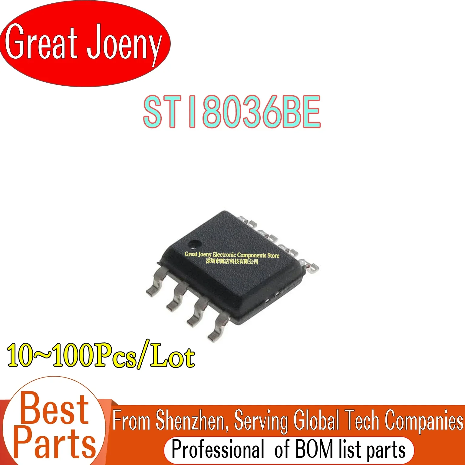 (10-100piece)100% New STI8036 STI8036BE S8036 sop-8 Chipset Bulk Best Price Plastic Casing