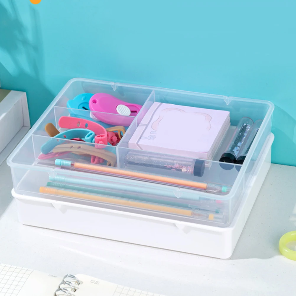 

Compartment Storage Box Large Capacity ABS Material Easy to Clean Makeup Brush Holder Cosmetics ganizer Household Table