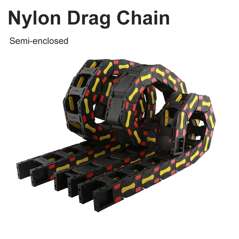 Semi-Enclosed Nylon Cable Drag Chain Line Carrier For CNC Router Milling Machine Machine Tool Transmission Accessories