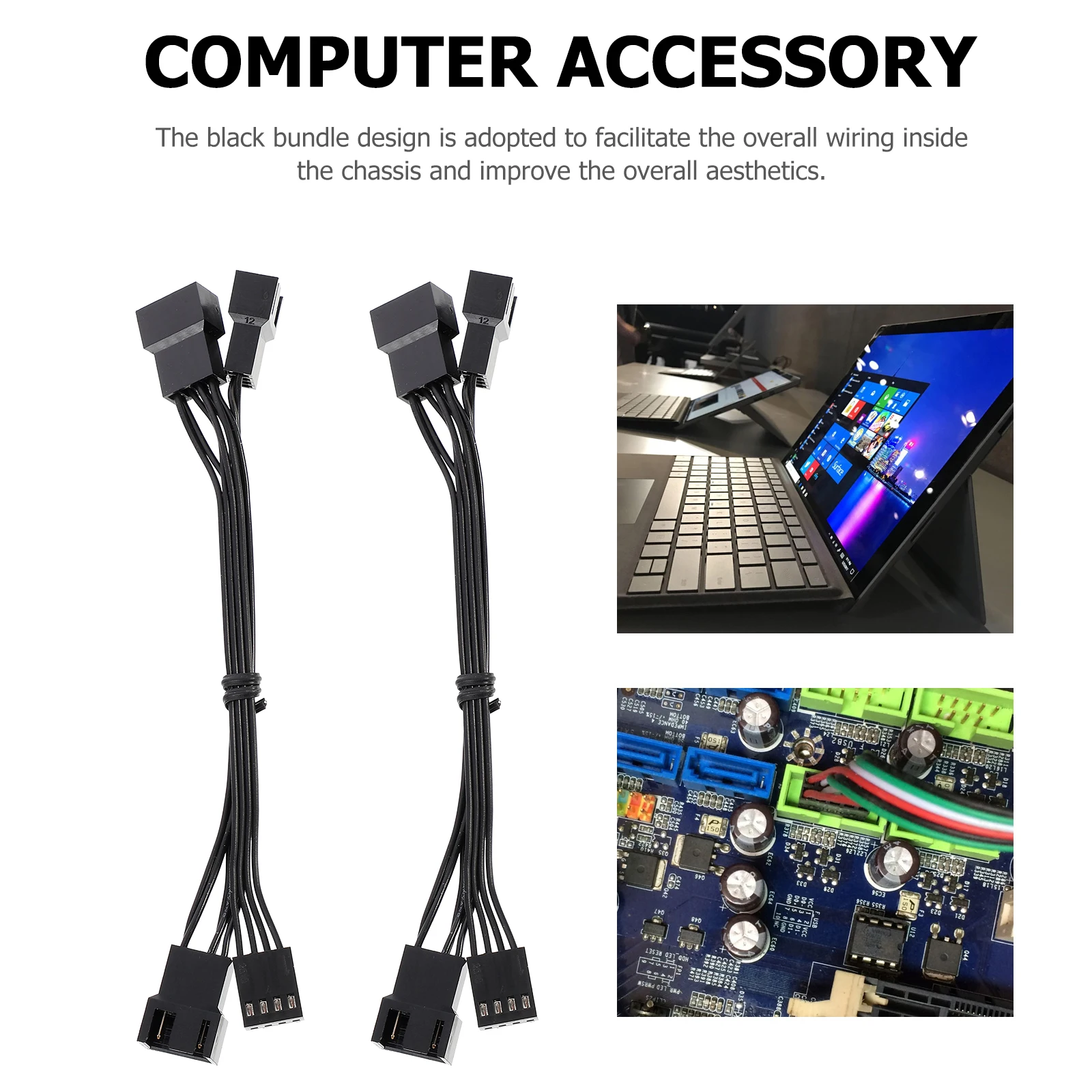 

5pcs Cpu Fan Splitter 4 Pin Extension Cable For Pc Computer Cooling System Connector Adapter Splitter Cable Support Pwm