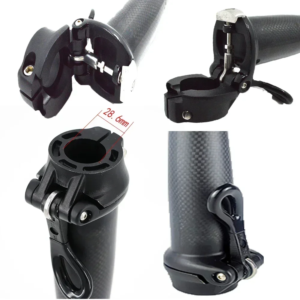 Full Carbon Fiber Folding Bicycle Adjustable Extension Stem Quick Release Head Tube for Handlebar 25.4mm Quick Release Tube