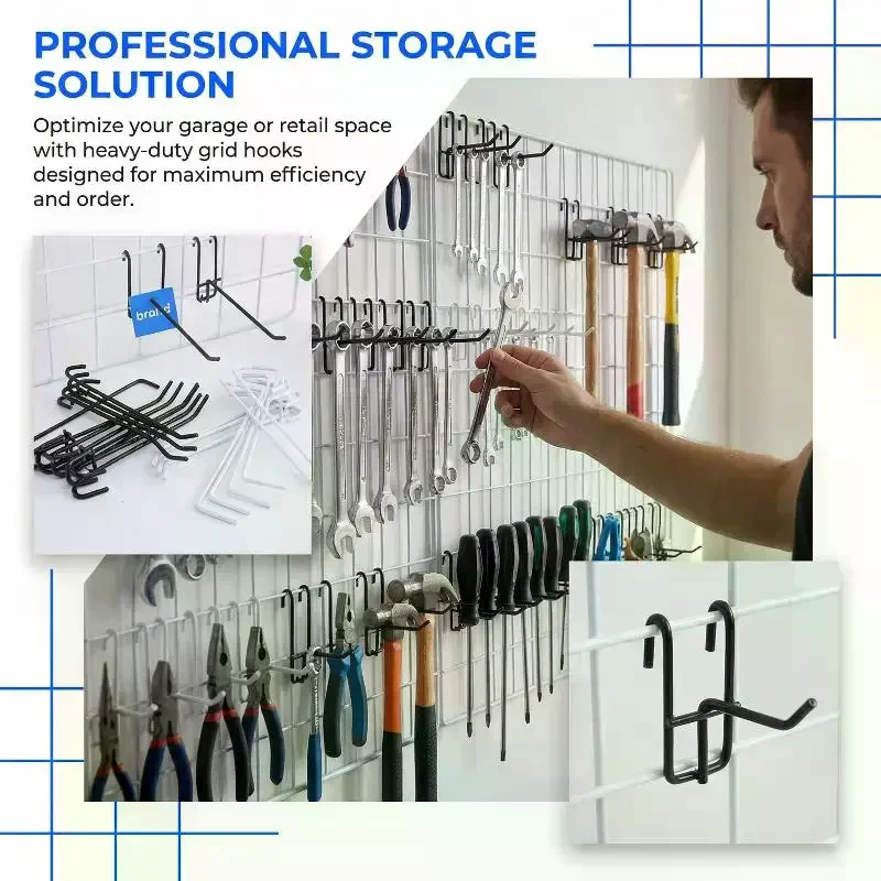 1Pcs 3.2mm Thickness Supermarket Iron Wire Mesh Hanging Hooks 5/10/15/20cm Screen Hooks Iron Grid Hooks For Screen Grid