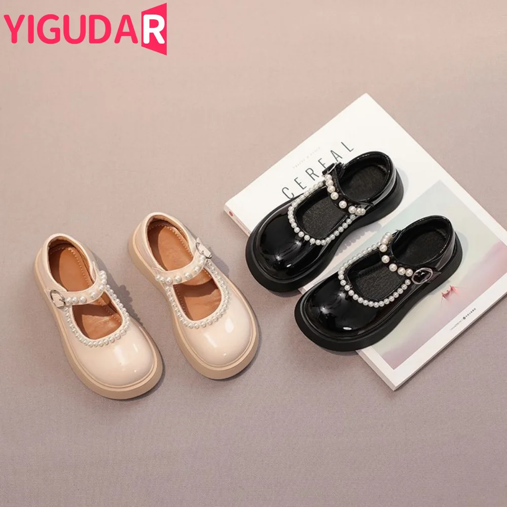 

Round Toe Child Leather Shoes for Girls 2023 New Japanese Uniform School Shoes Flat Bottom Cross Shallow Spring casual shoes