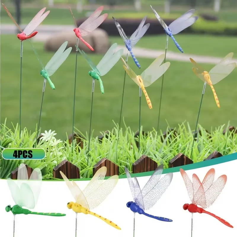 Simulation Dragonfly Clip Bug Deterrent Dragonfly Hat Clip Dragonfly Garden Decors Clip-On Outdoor Garden Dragonflies Decoration