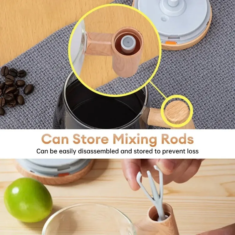 400ML Electric Blender Mixer Pot， Portable Self Stirring Glass Coffee Cup Mugs for Milk Latte Coffee Drinks Mixing