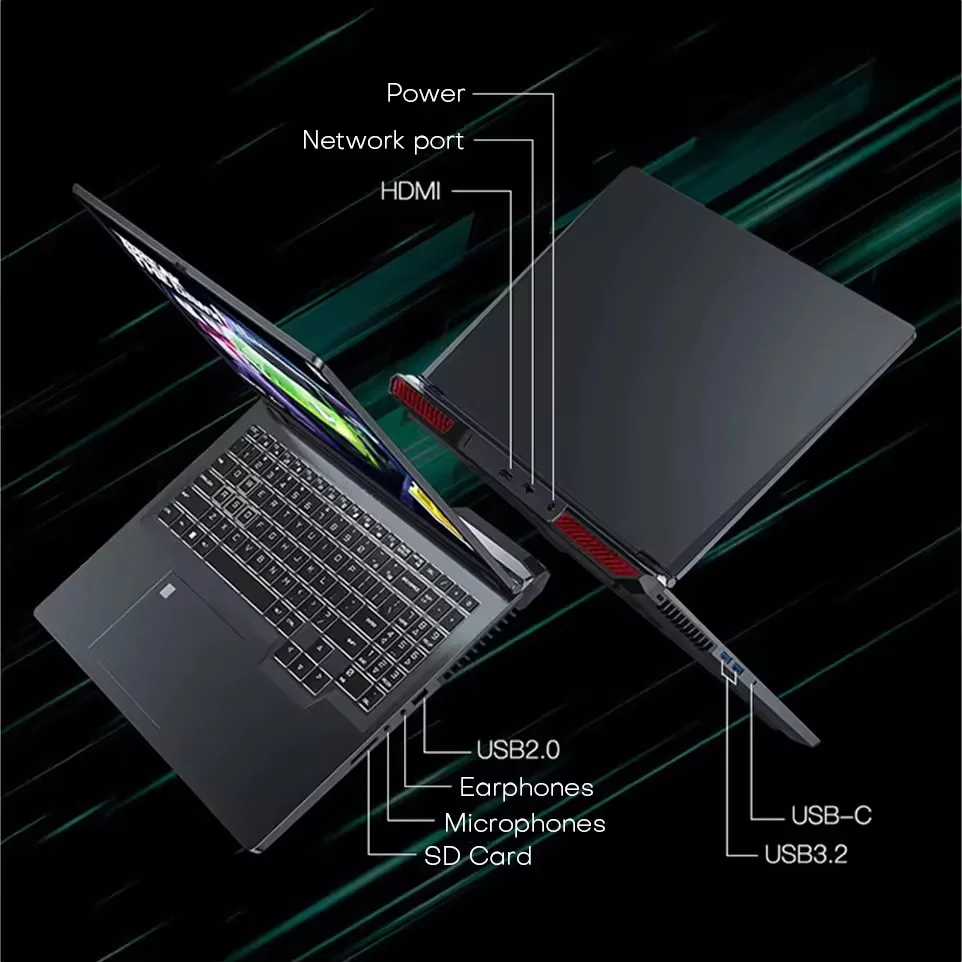 ACEKAMAS 16 "كمبيوتر محمول للألعاب إنتل كور i7-6700HQ GTX 1060 IPS 1920*1200 ألعاب الكمبيوتر المحمول 16 جيجابايت DDR4 1 تيرابايت SSD ويندوز 11 برو كمبيوتر محمول
